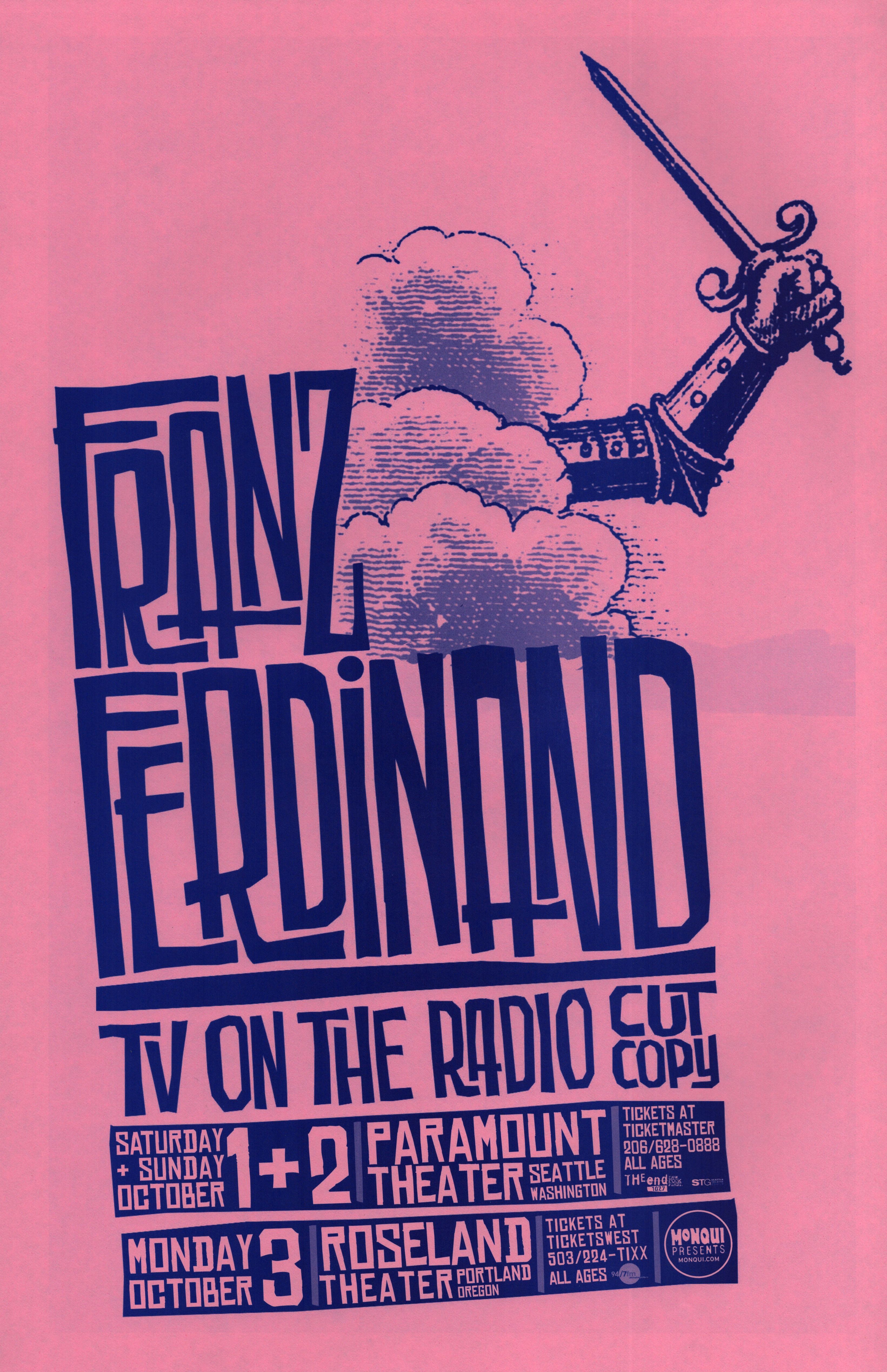 MXP-218.2 Franz Ferdinand Paramount Theater & Roseland Theater 2005 Concert Poster