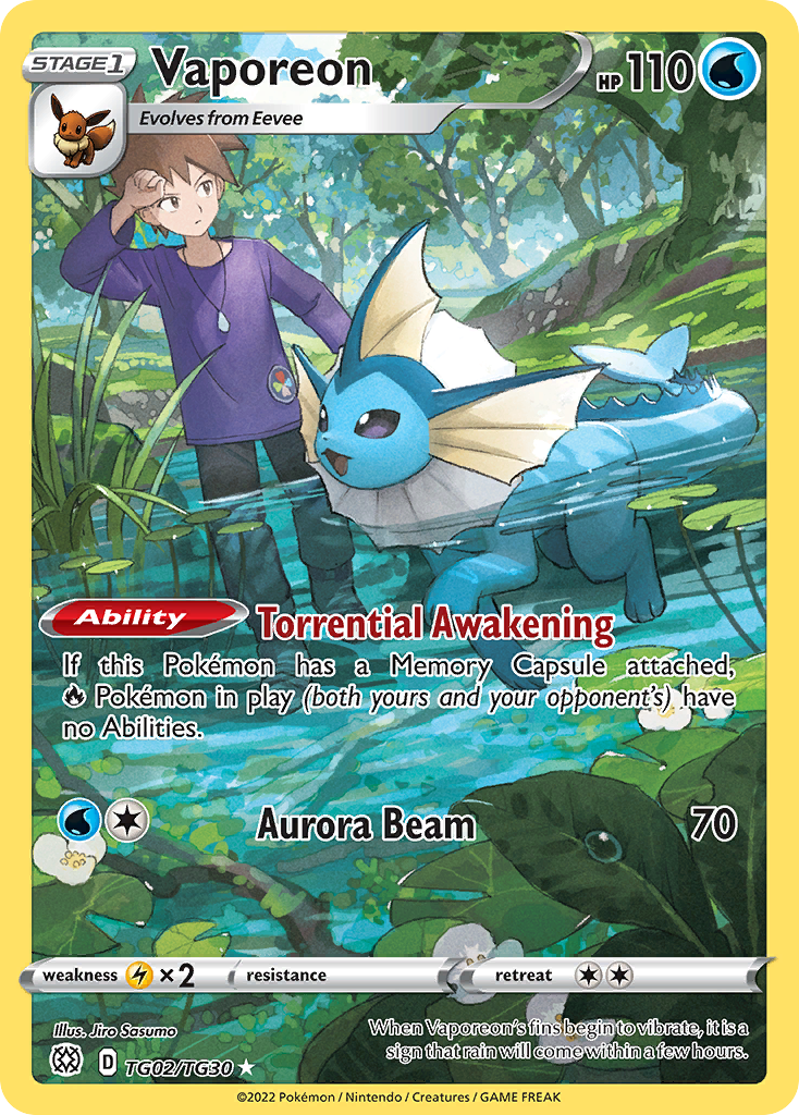 Vaporeon (TG02) - Brilliant Stars Trainer Gallery Pokémon Card