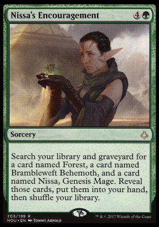 Nissa's Encouragement (Hour of Devastation) Trading Card