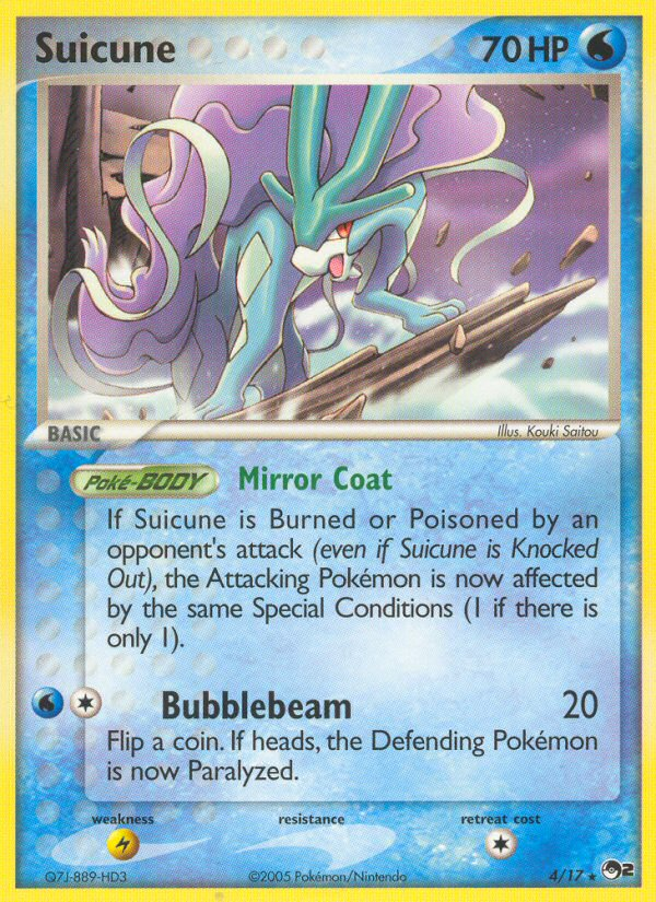 Suicune (4/17) - POP Series 2 Pokémon Card