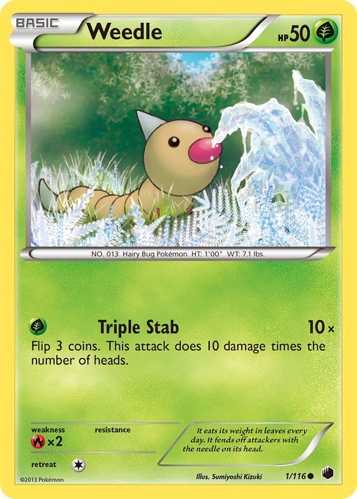 Weedle (1/116) - Plasma Freeze Pokémon Card