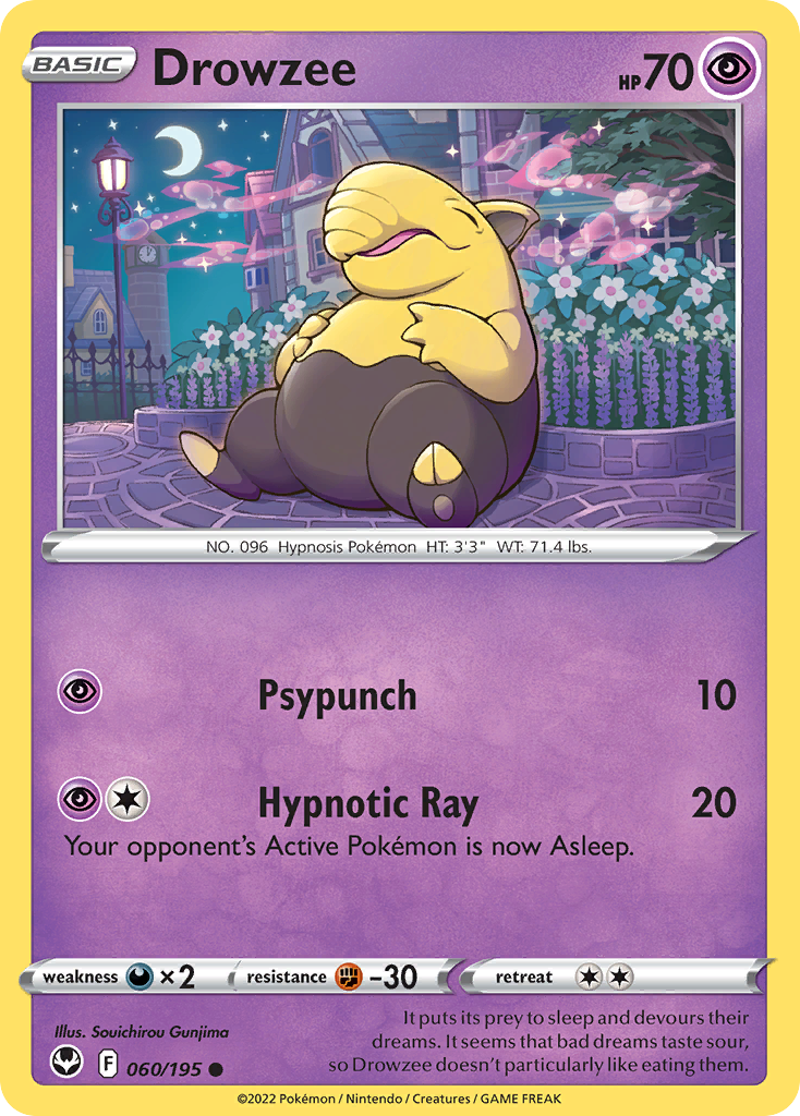 Drowzee (60/195) - Silver Tempest Pokémon Card