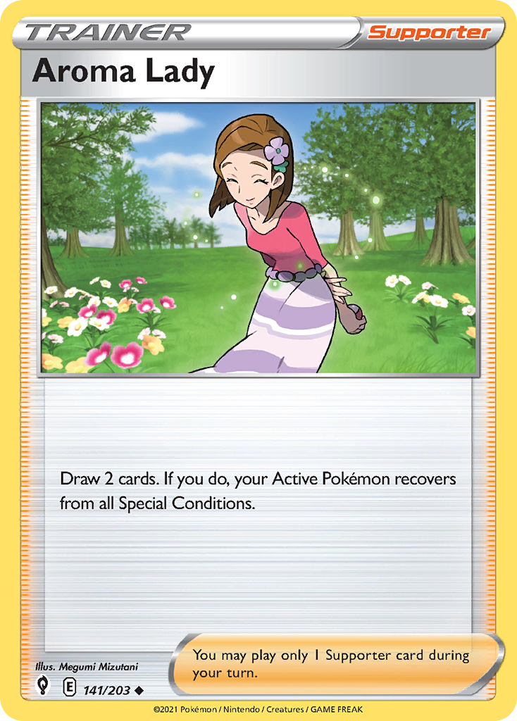 Aroma Lady (Trainer: Supporter) (141/203) - Evolving Skies Pokémon Card