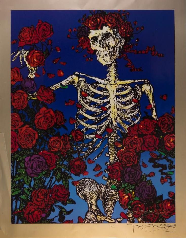 Skull & Roses Bertha Print 1995 Concert Poster