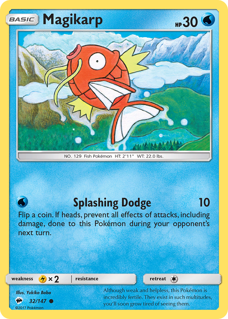 Magikarp (32/147) - Burning Shadows Pokémon Card