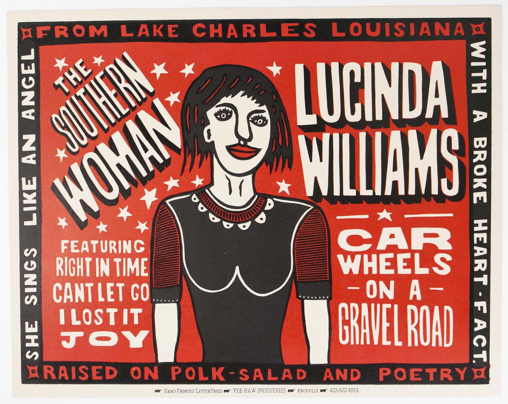 Lucinda Williams 'Car Wheels on a Gravel Road' Promo Poster 1998 Value
