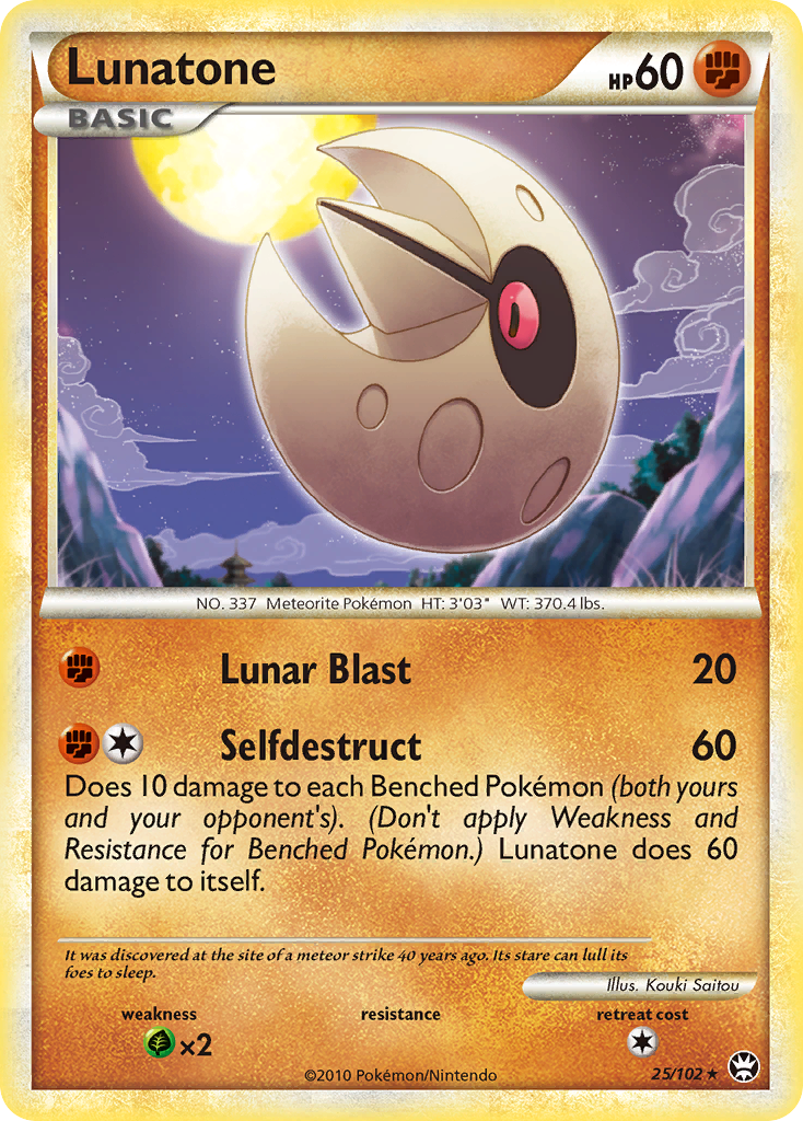 Lunatone (25/102) - HS—Triumphant Pokémon Card