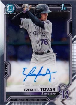 Ezequiel Tovar 2021 Bowman Chrome - Prospect Autographs Baseball #CPA-ETO Sports Card