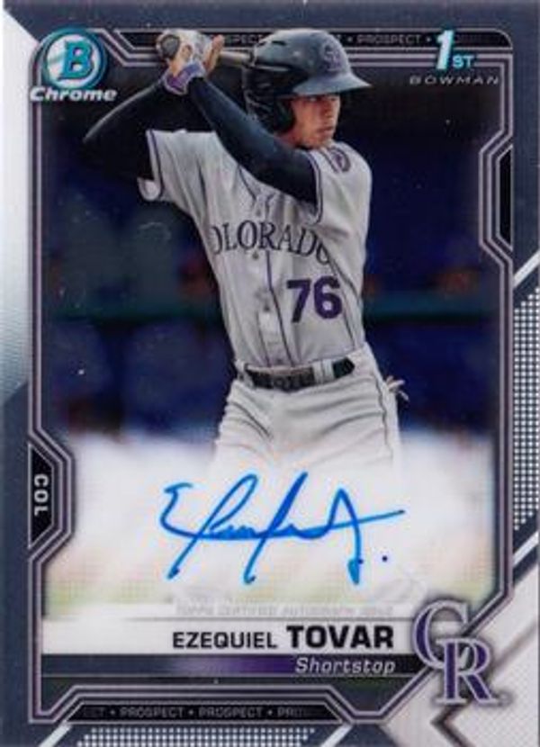 Ezequiel Tovar 2021 Bowman Chrome - Prospect Autographs Baseball #CPA-ETO