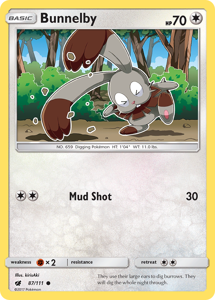 Bunnelby (87/111) - Crimson Invasion Pokémon Card