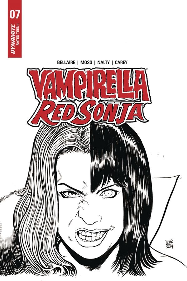 Vampirella Red Sonja #7 (10 Copy Moss B&w Cover)
