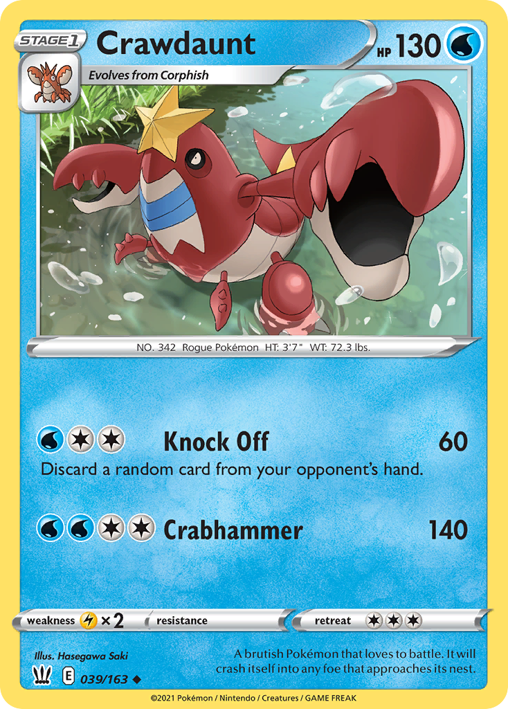 Crawdaunt (39/163) - Battle Styles Pokémon Card