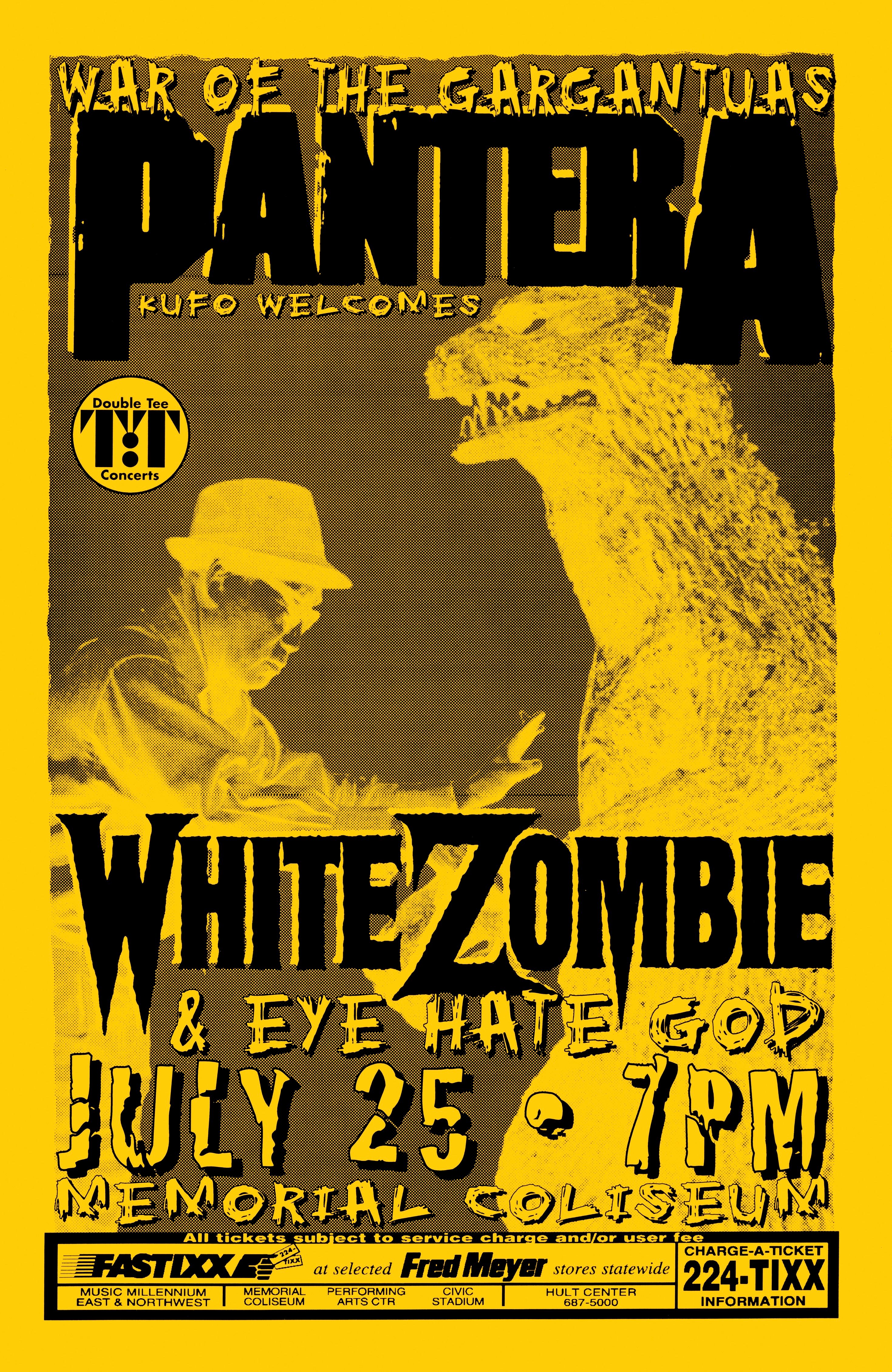 MXP-212.6 Pantera 1996 Memorial Coliseum  Jul 25 Concert Poster
