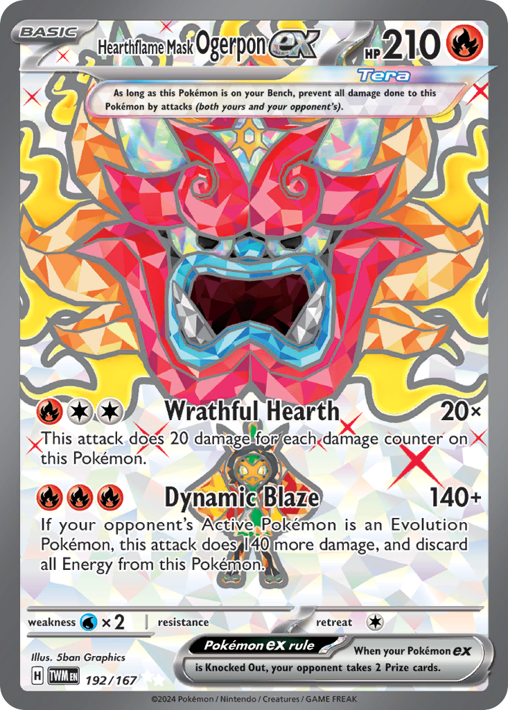 Hearthflame Mask Ogerpon ex (192/167) - Twilight Masquerade Pokémon Card