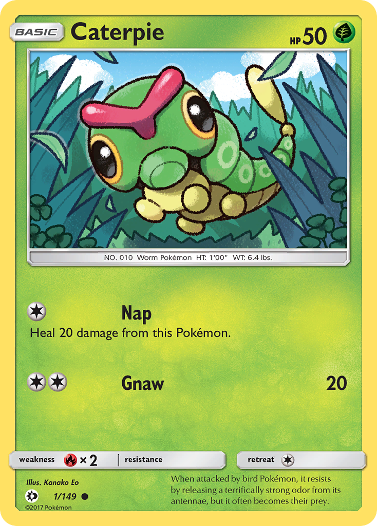 Caterpie (1/149) - Sun & Moon Pokémon Card