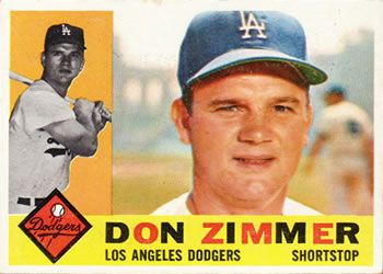 1959 TOPPS DON ZIMMER CARD #287 LOS ANGELES DODGERS BASEBALL CARD