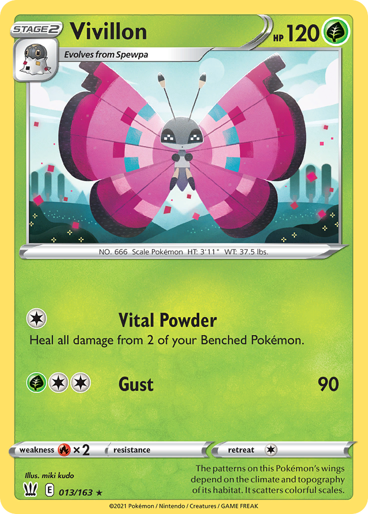 Vivillon (13/163) - Battle Styles Pokémon Card