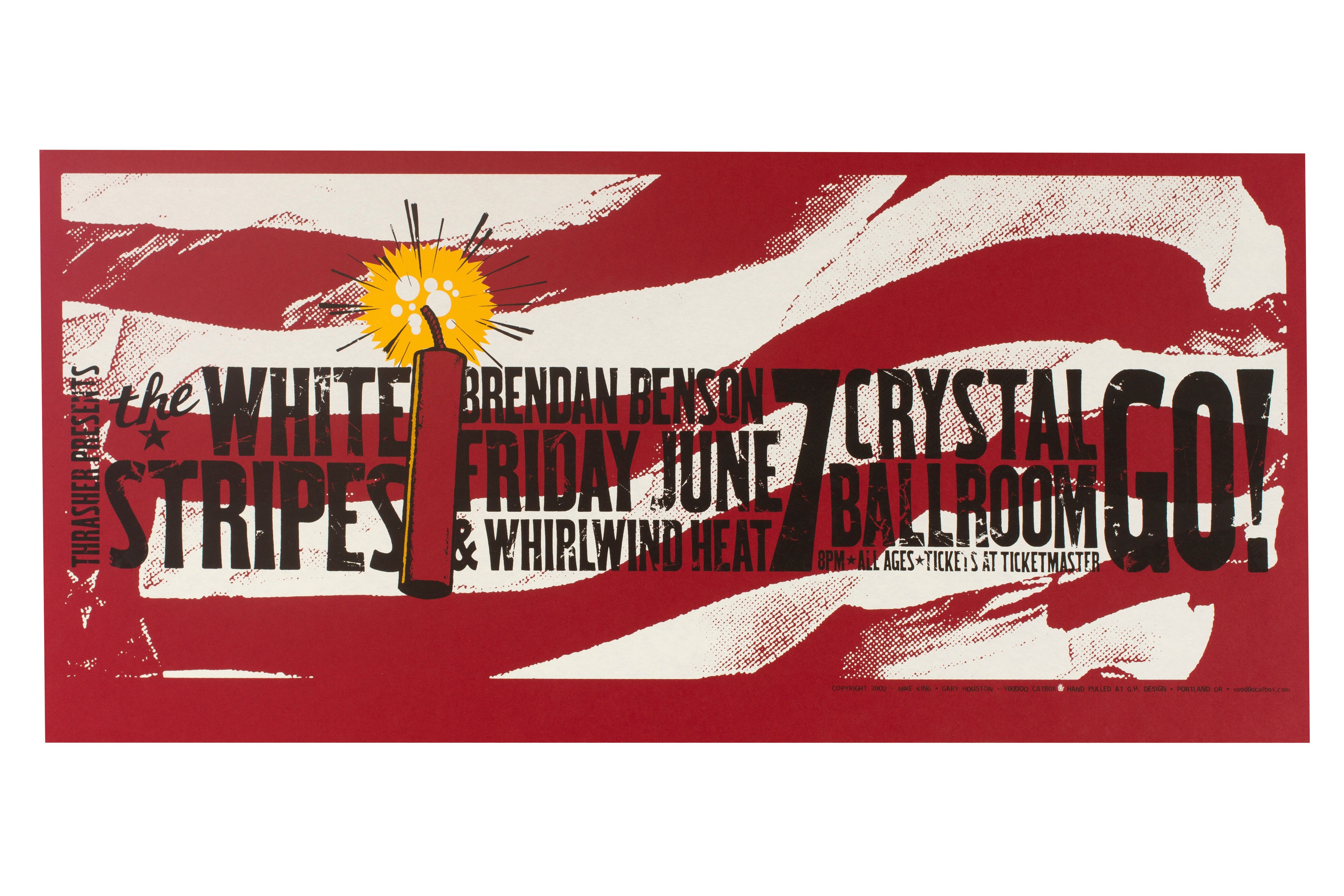 MXP-70.6 White Stripes Crystal Ballroom 2002 Concert Poster