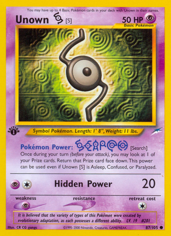 Unown [S] (87/105) - Neo Destiny Pokémon Card