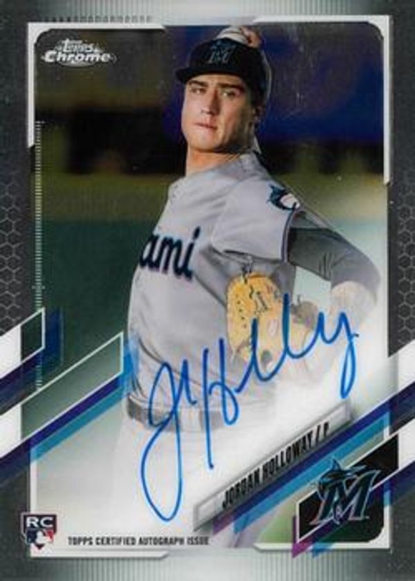 Jordan Holloway 2021 Topps Chrome - Rookie Autographs Baseball #RA-JHO