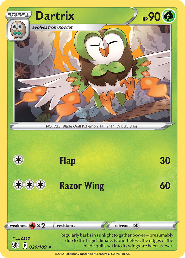 Dartrix (20/189) - Astral Radiance Pokémon Card