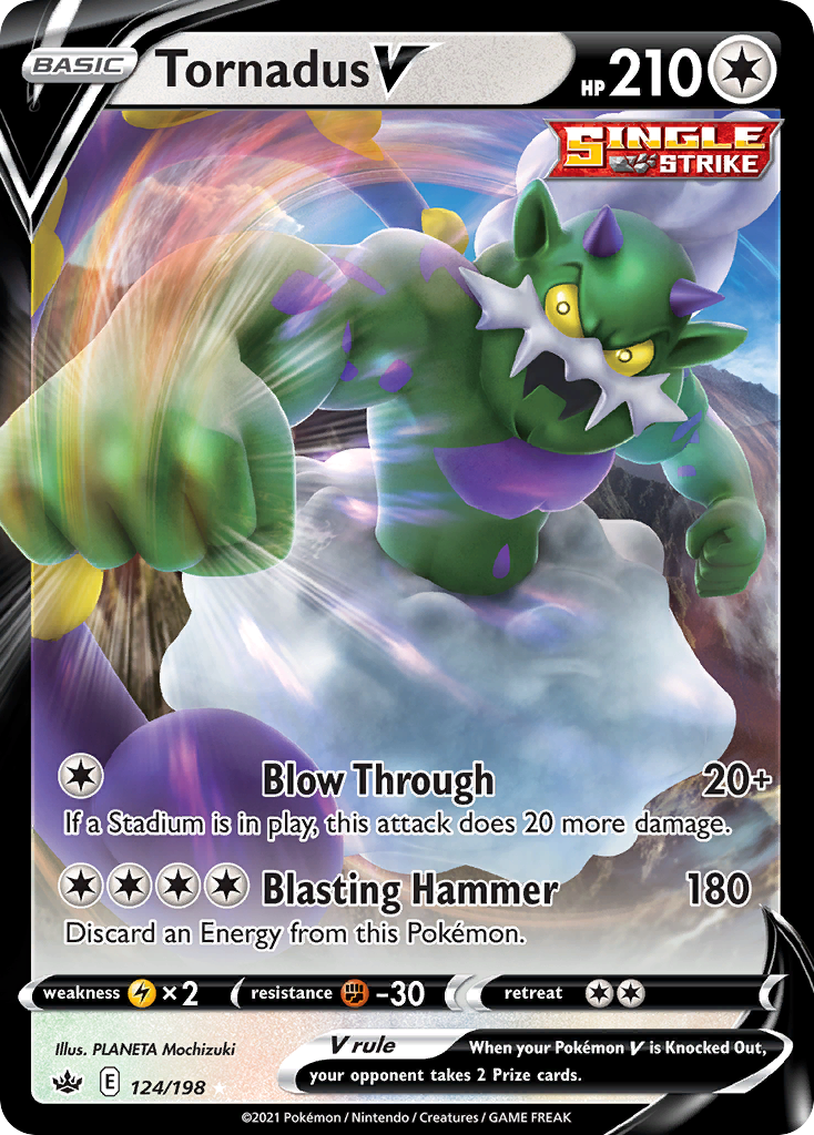 Tornadus V (124/198) - Chilling Reign Pokémon Card