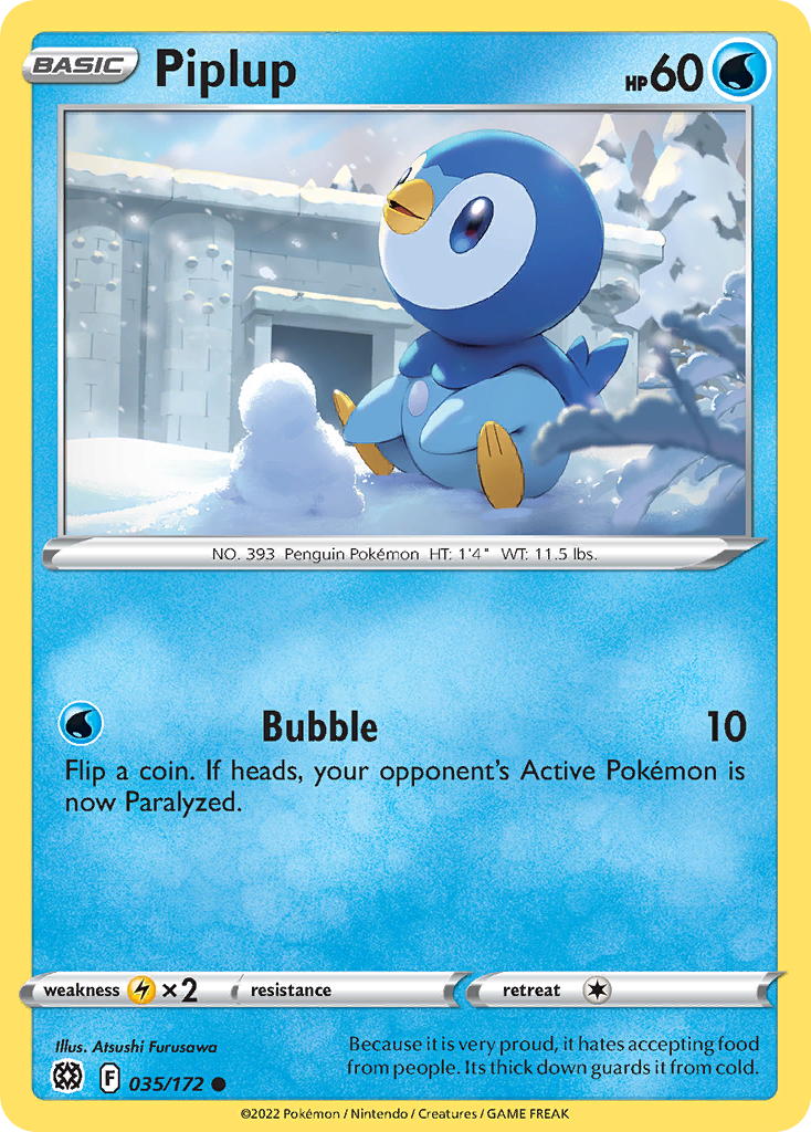 Piplup (35/172) - Brilliant Stars Pokémon Card