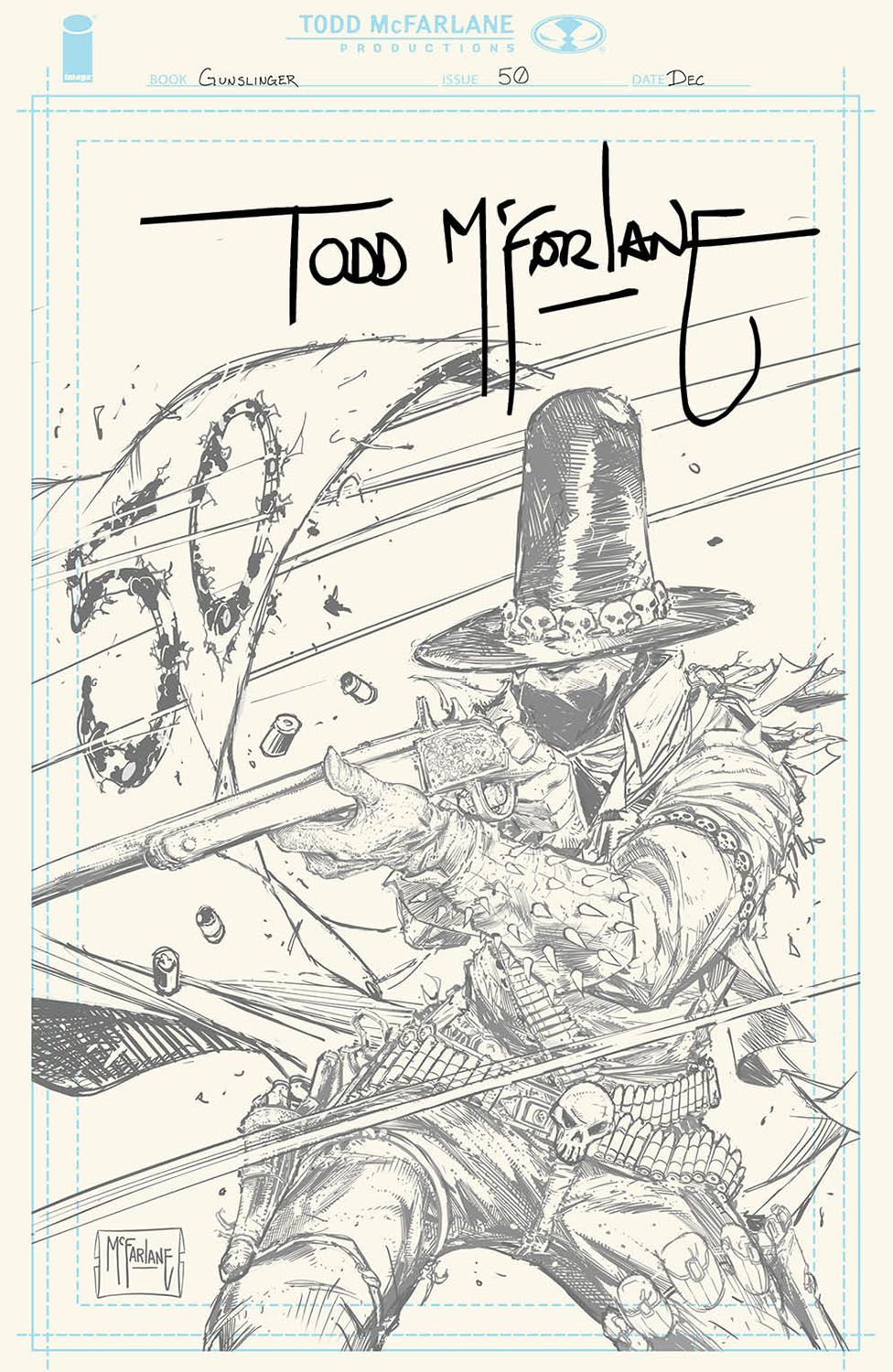 Gunslinger Spawn #50 (Cvr H Inc 1:1000 Todd Mcfarlane Signed Pencil Variant) Comic