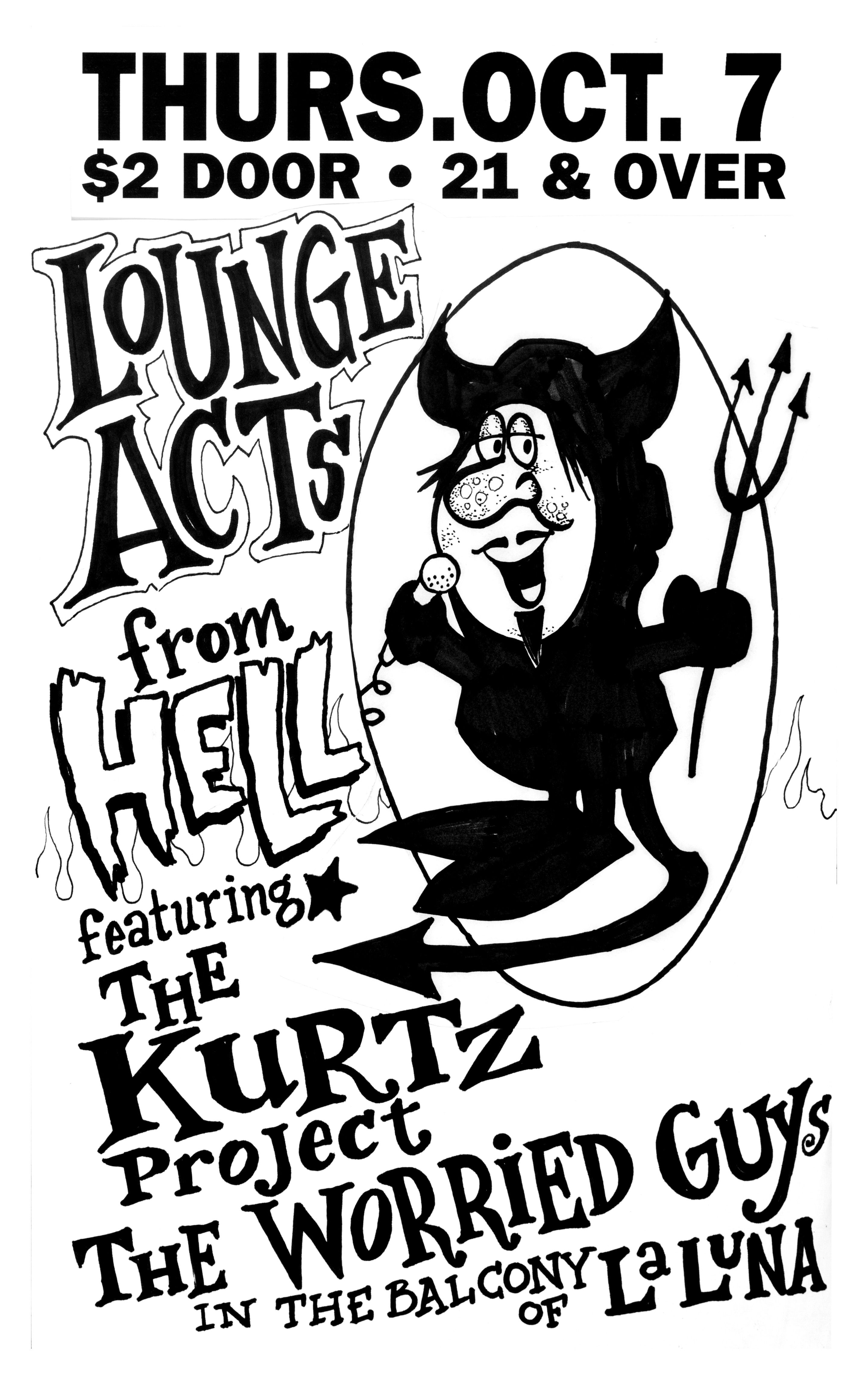 MXP-68.3 Lounge Acts From Hell - Event 1993 La Luna  Oct 7 Concert Poster