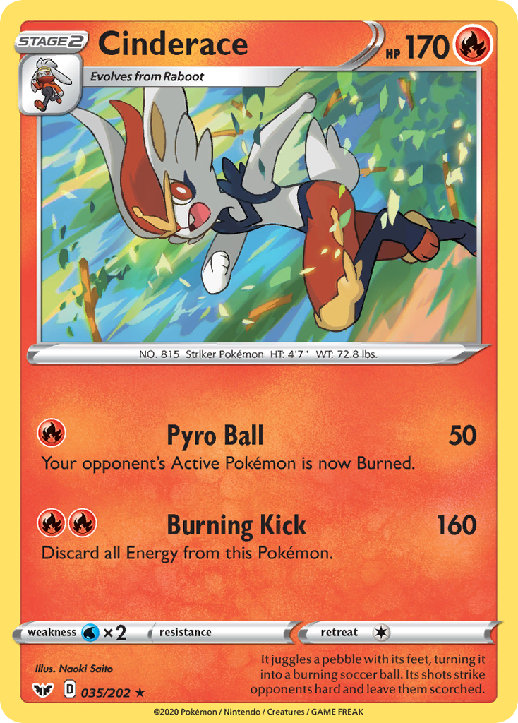 Cinderace (35/202) - Sword & Shield Pokémon Card