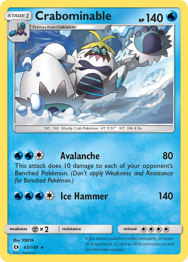 Crabominable (43/149) - Sun & Moon Pokémon Card