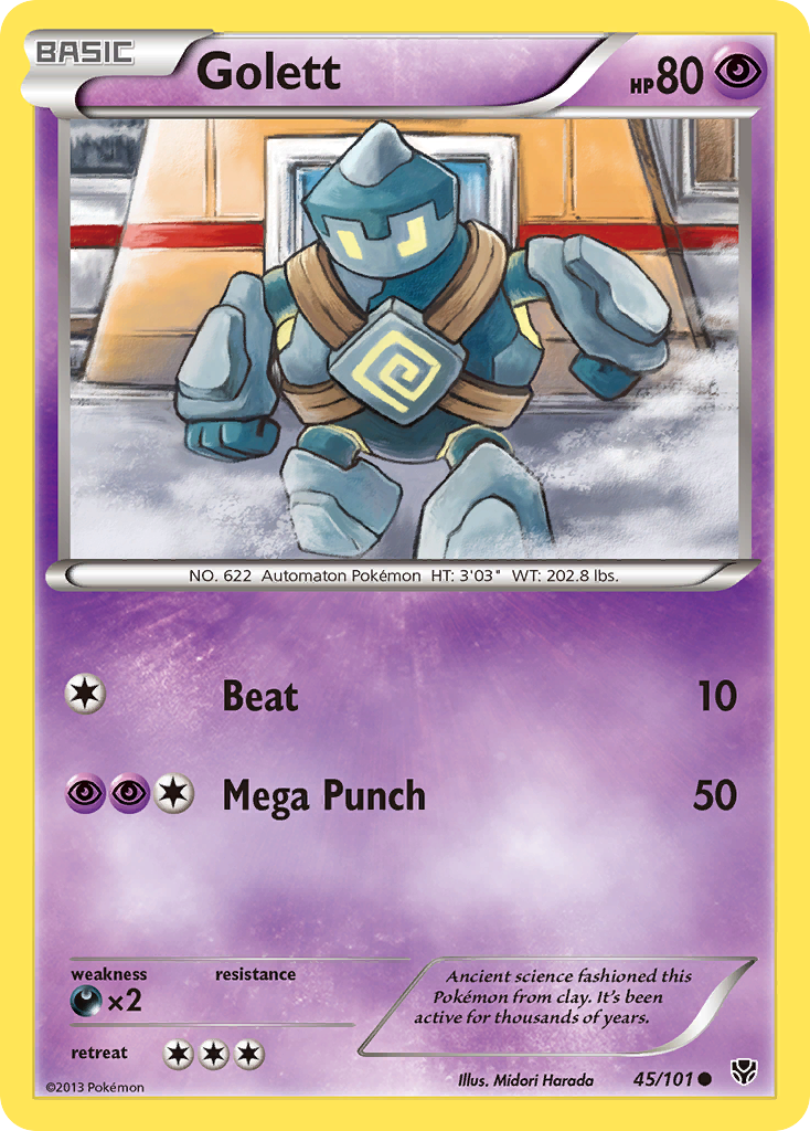 Golett (45/101) - Plasma Blast Pokémon Card