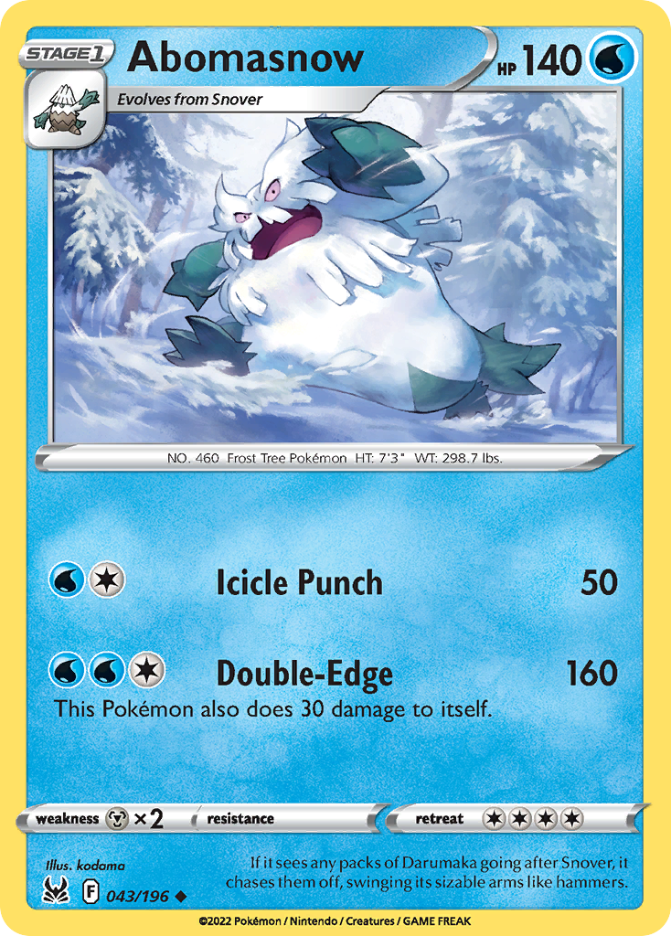 Abomasnow (43/196) - Lost Origin Pokémon Card