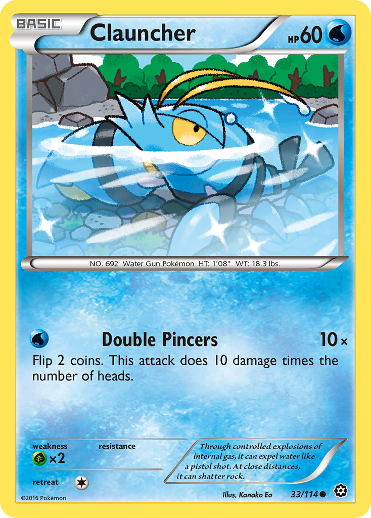 Clauncher (33/114) - Steam Siege Pokémon Card