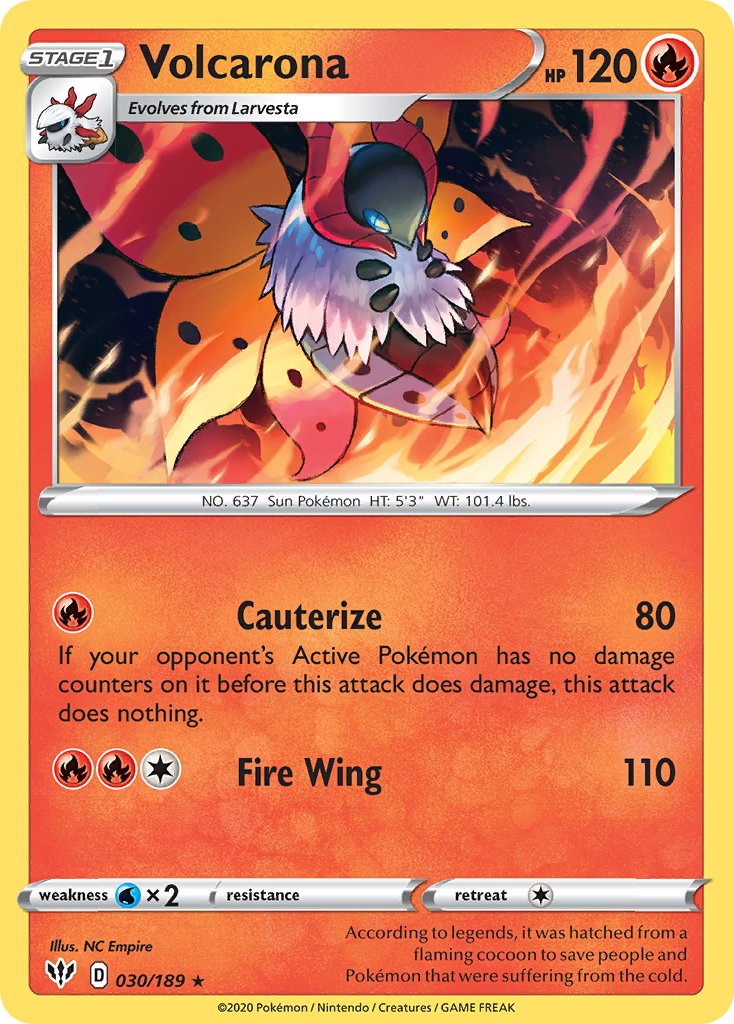 Volcarona (30/189) - Darkness Ablaze Pokémon Card