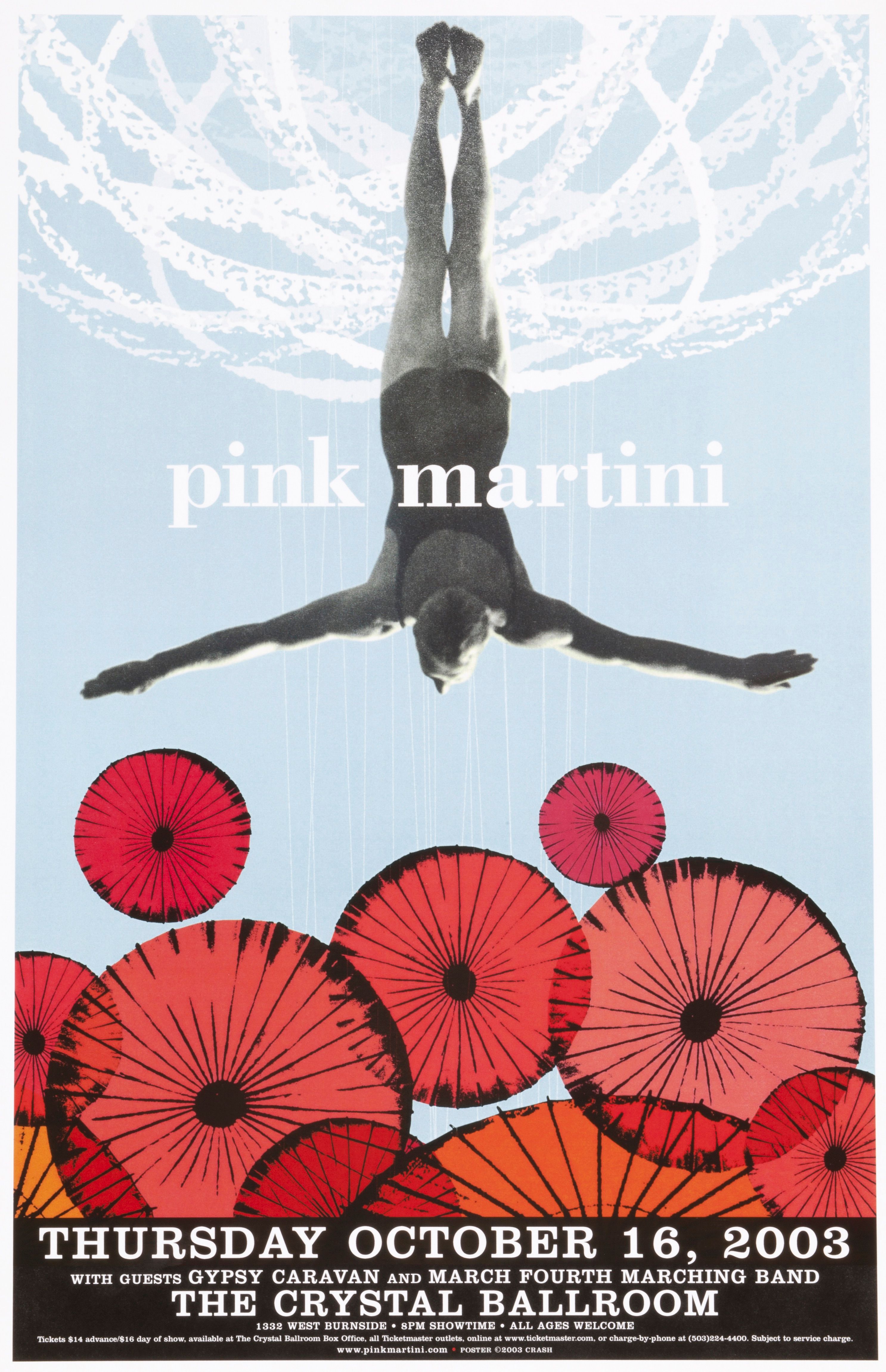 MXP-93.2 Pink Martini 2003 Crystal Ballroom  Oct 16 Concert Poster