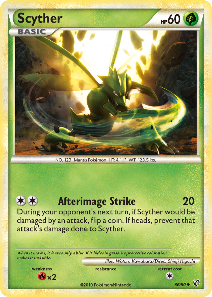 Scyther (36/90) - HS—Undaunted Pokémon Card