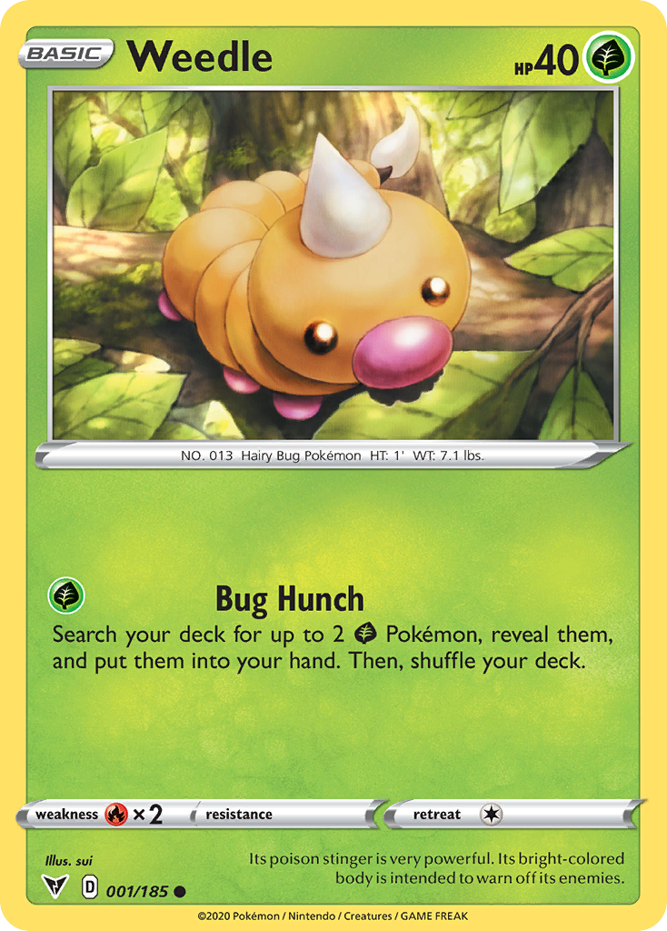 Weedle (1/185) - Vivid Voltage Pokémon Card