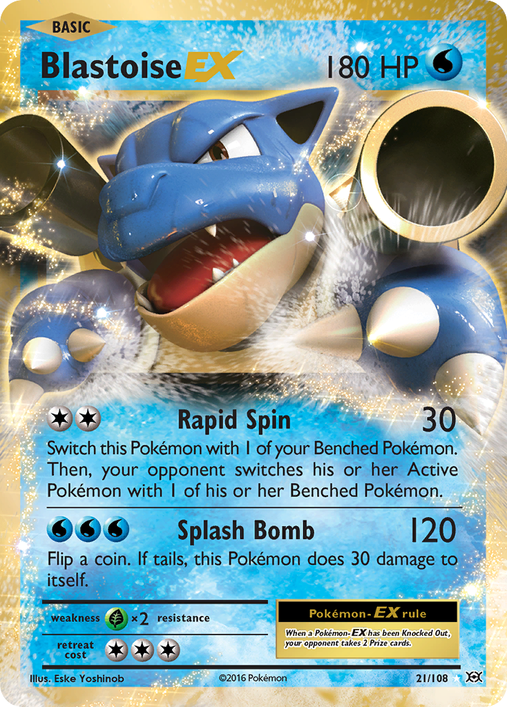 Blastoise EX (21/108) - Evolutions Pokémon Card