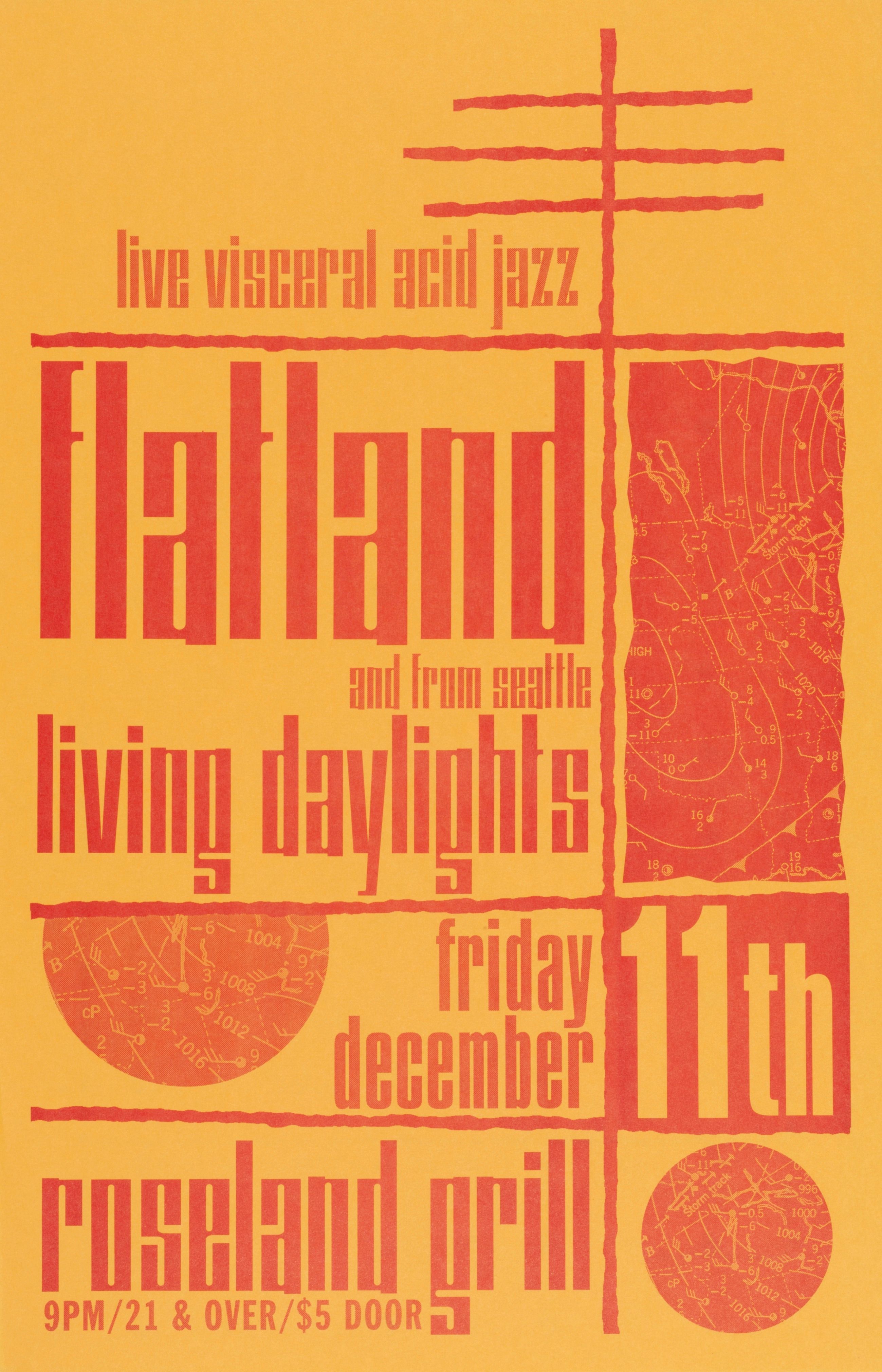 MXP-190.6 Flatland 1998 Roseland Theater  Dec 11 Concert Poster