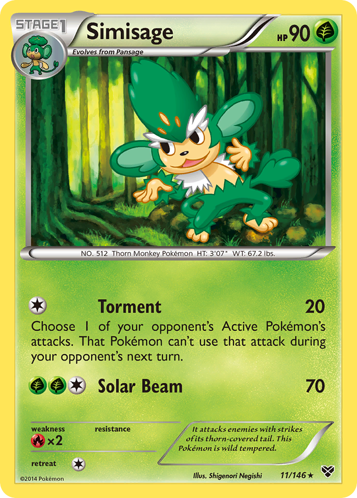 Simisage (11/146) - XY Pokémon Card