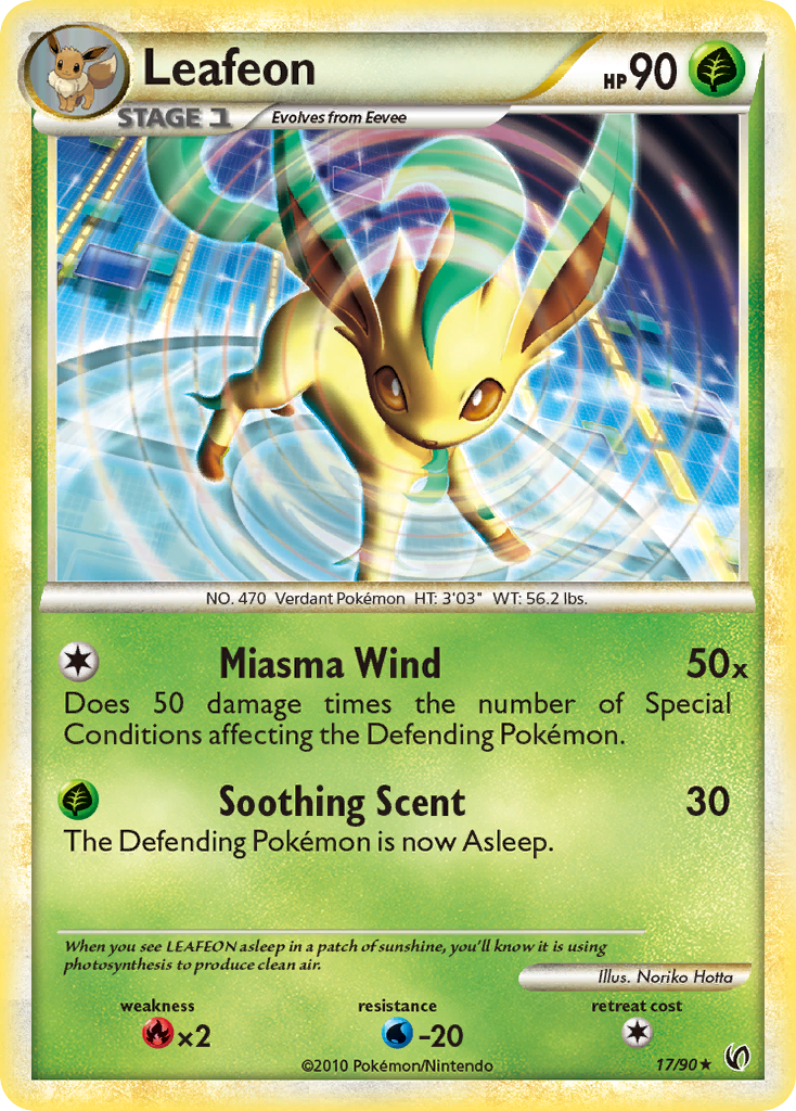 Leafeon (17/90) - HS—Undaunted Pokémon Card