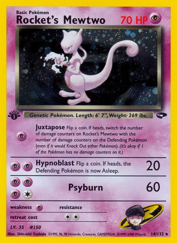 Rocket's Mewtwo (14/132) - Gym Challenge (1st Edition) Pokémon Card