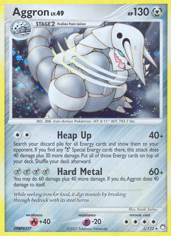 Aggron (1/123) - Mysterious Treasures Pokémon Card