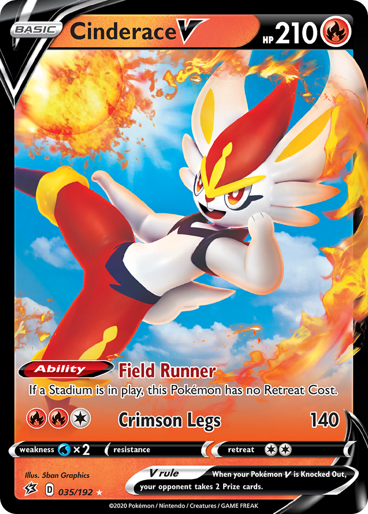 Cinderace V (35/192) - Rebel Clash Pokémon Card