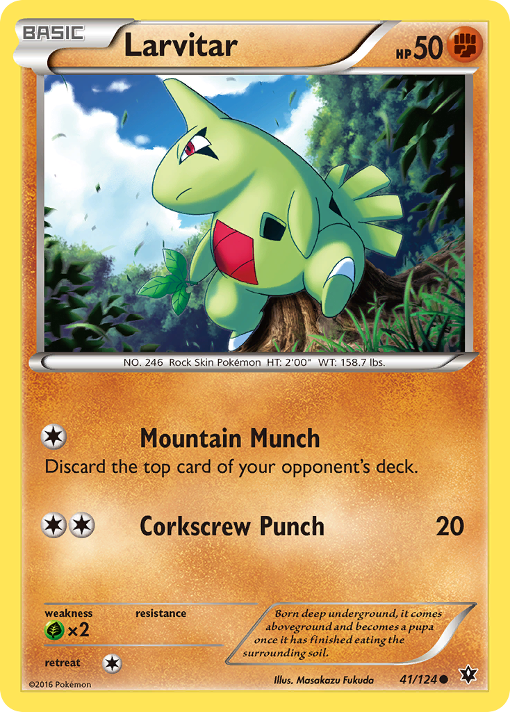 Larvitar (41/124) - Fates Collide Pokémon Card