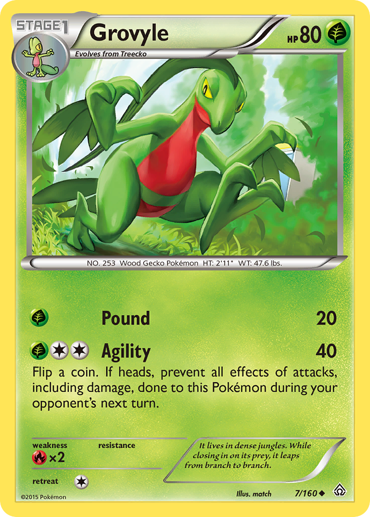 Grovyle (7/160) - Primal Clash Pokémon Card