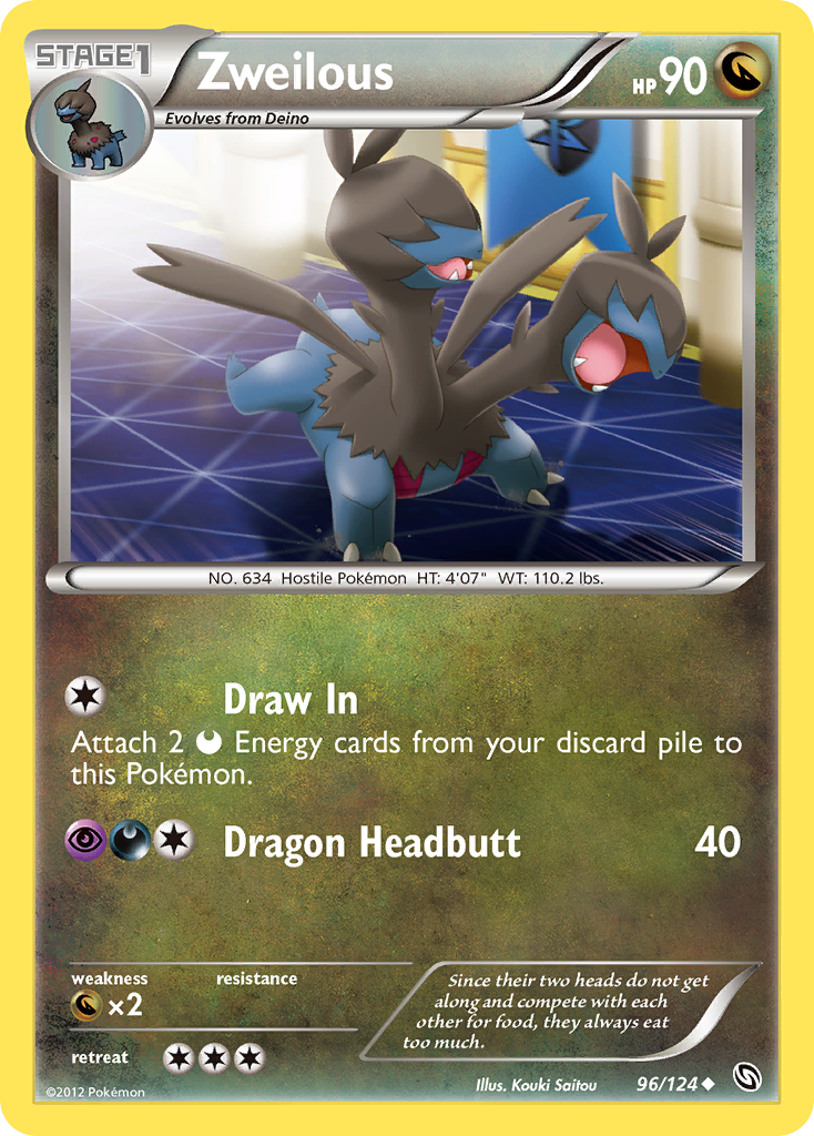 Zweilous (96/124) - Dragons Exalted Pokémon Card