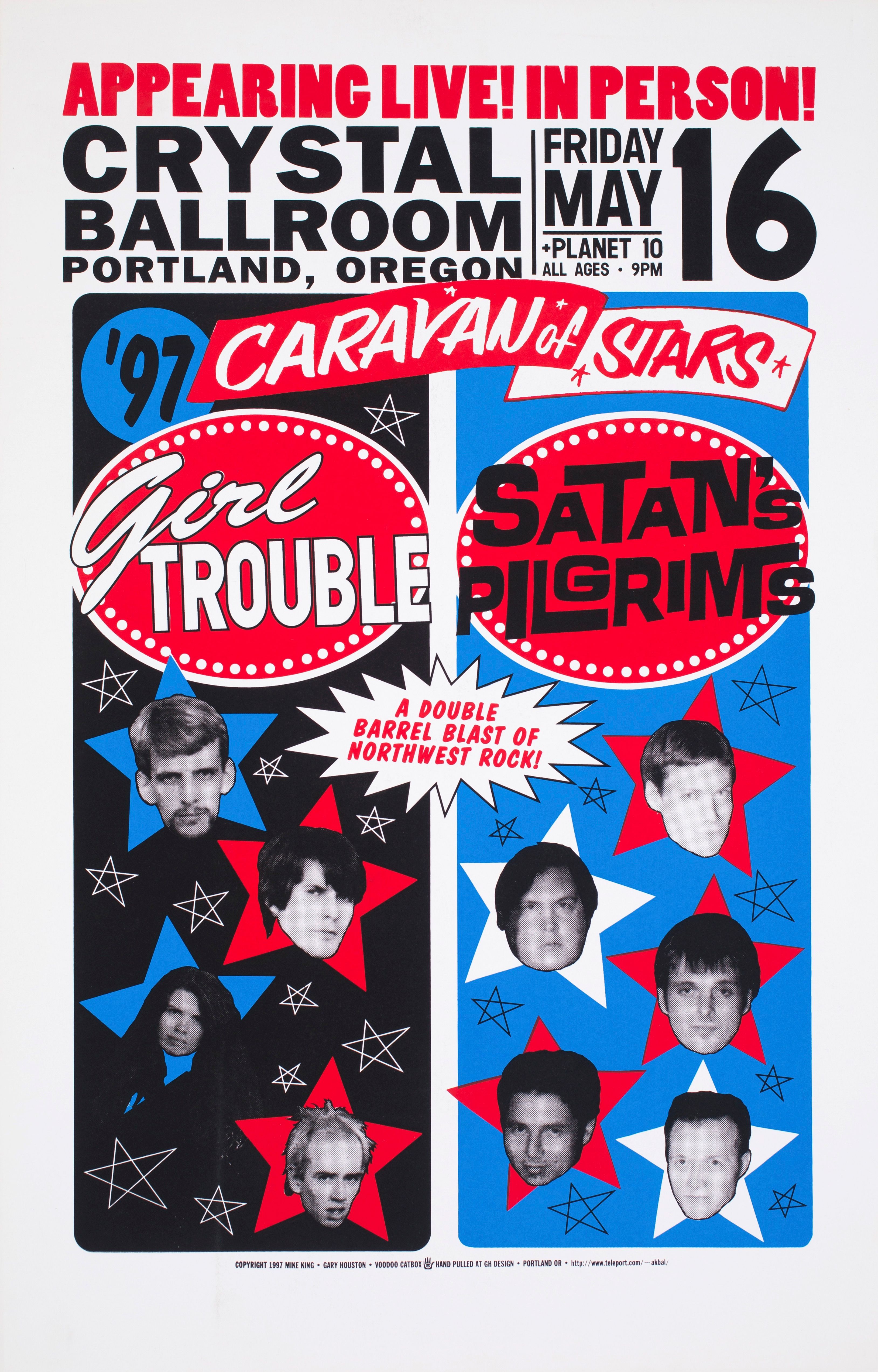 MXP-201.1 Girl Trouble 1997 Crystal Ballroom  May 16 Concert Poster