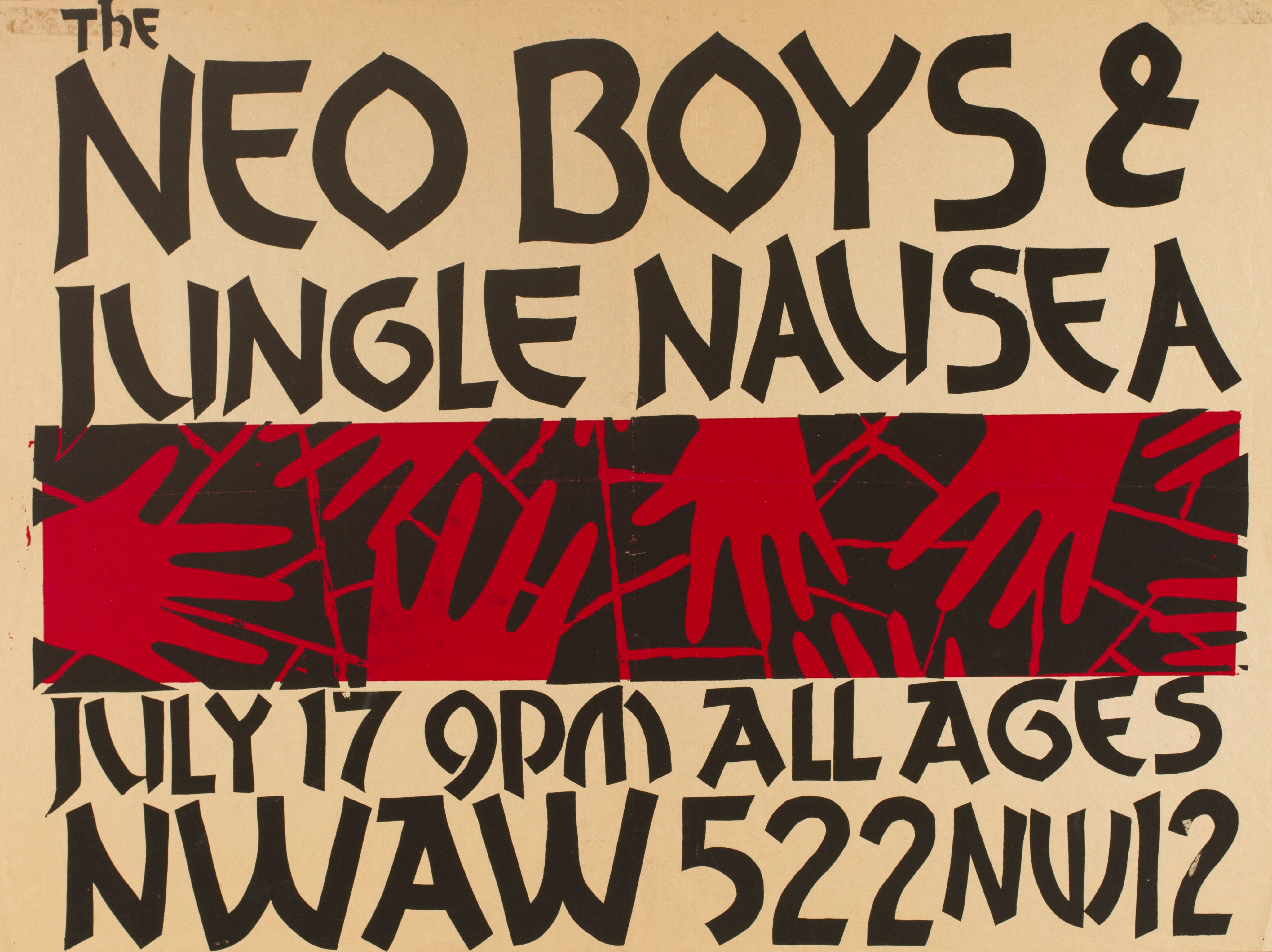 MXP-31.2 Neo Boys 1982 Northwest Artists Workshop  Jul 17 Concert Poster